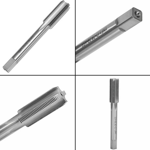 Huajuming 1/2-28 Tap 4 Flutes Unef Hss 1/2Inch Right Hand Thread Tap Hand Tool