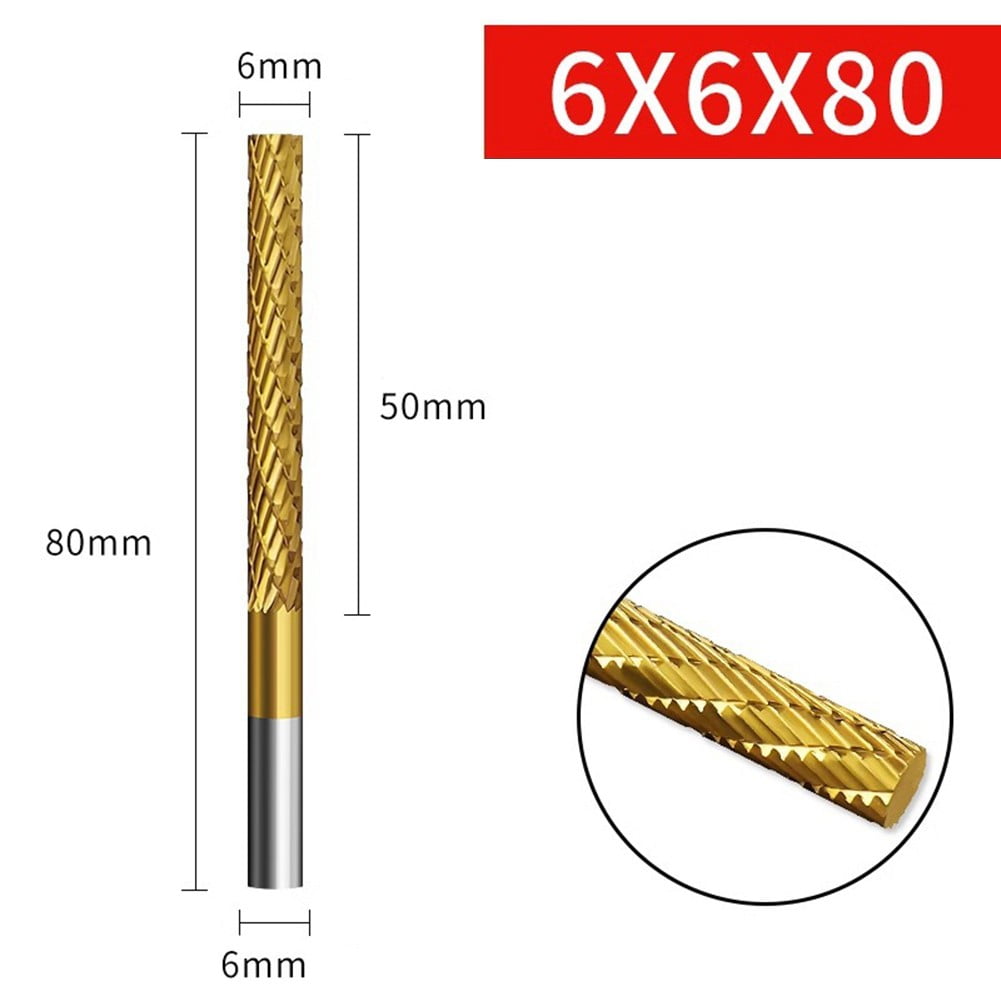 Huajunming 1Pc 6Mm Shank High Speed Steel Rotary Burr Tool Plastic Wood ...