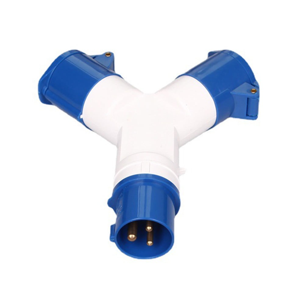 Huajunming 2-Way Splitter 16A 220V Ip44 2 Way 3 Pin Industrial Site \u0026 Wall Socket