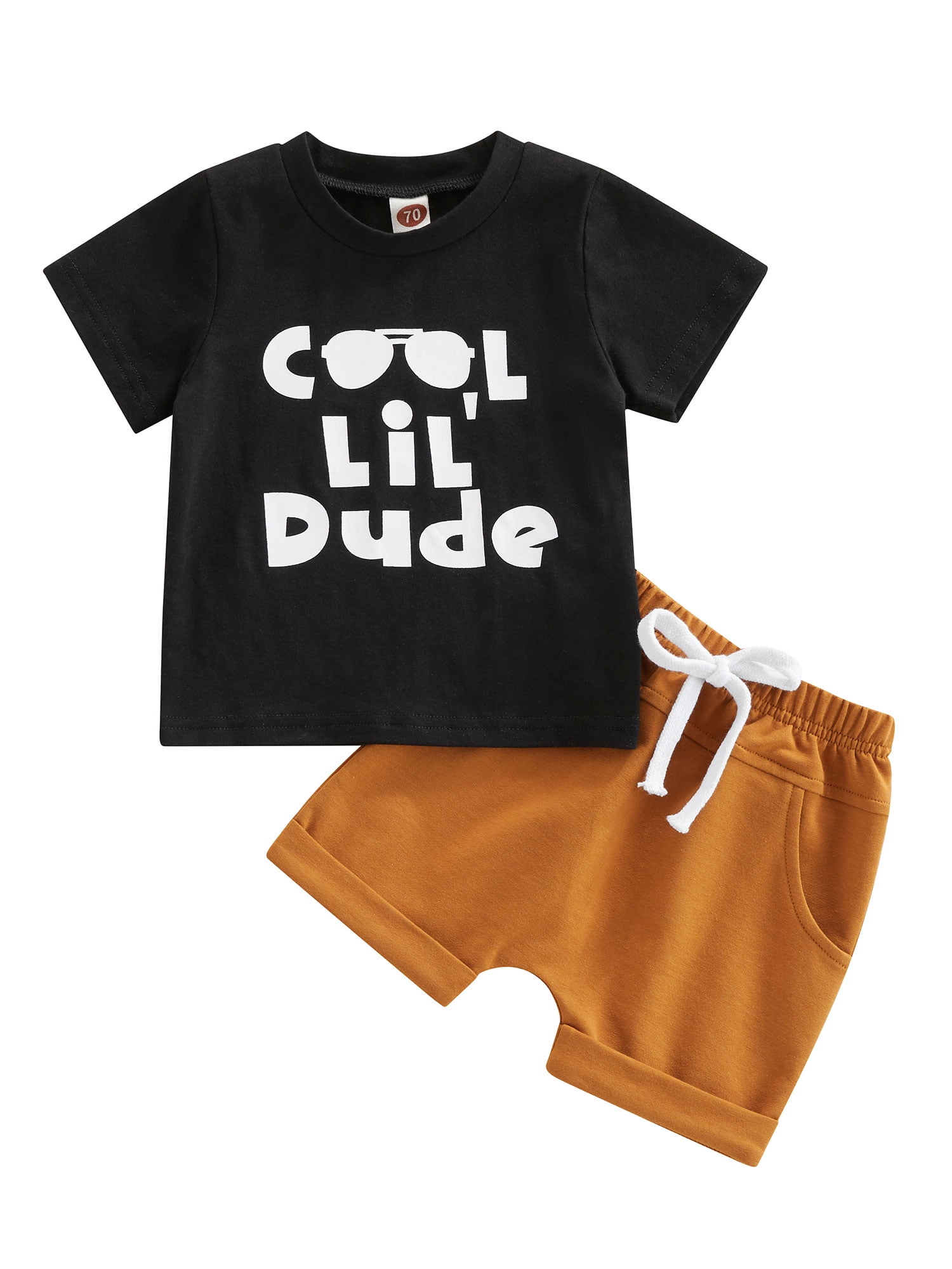 Huakaishijie Baby Boy Summer Clothes, Sunglasses Letter Print T-Shirt ...