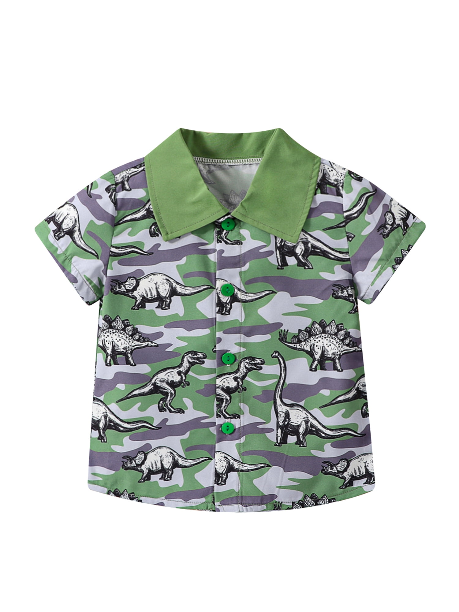 Huakaishijie Baby Boy Summer Tshirt Dinosaur Printed Short Sleeve
