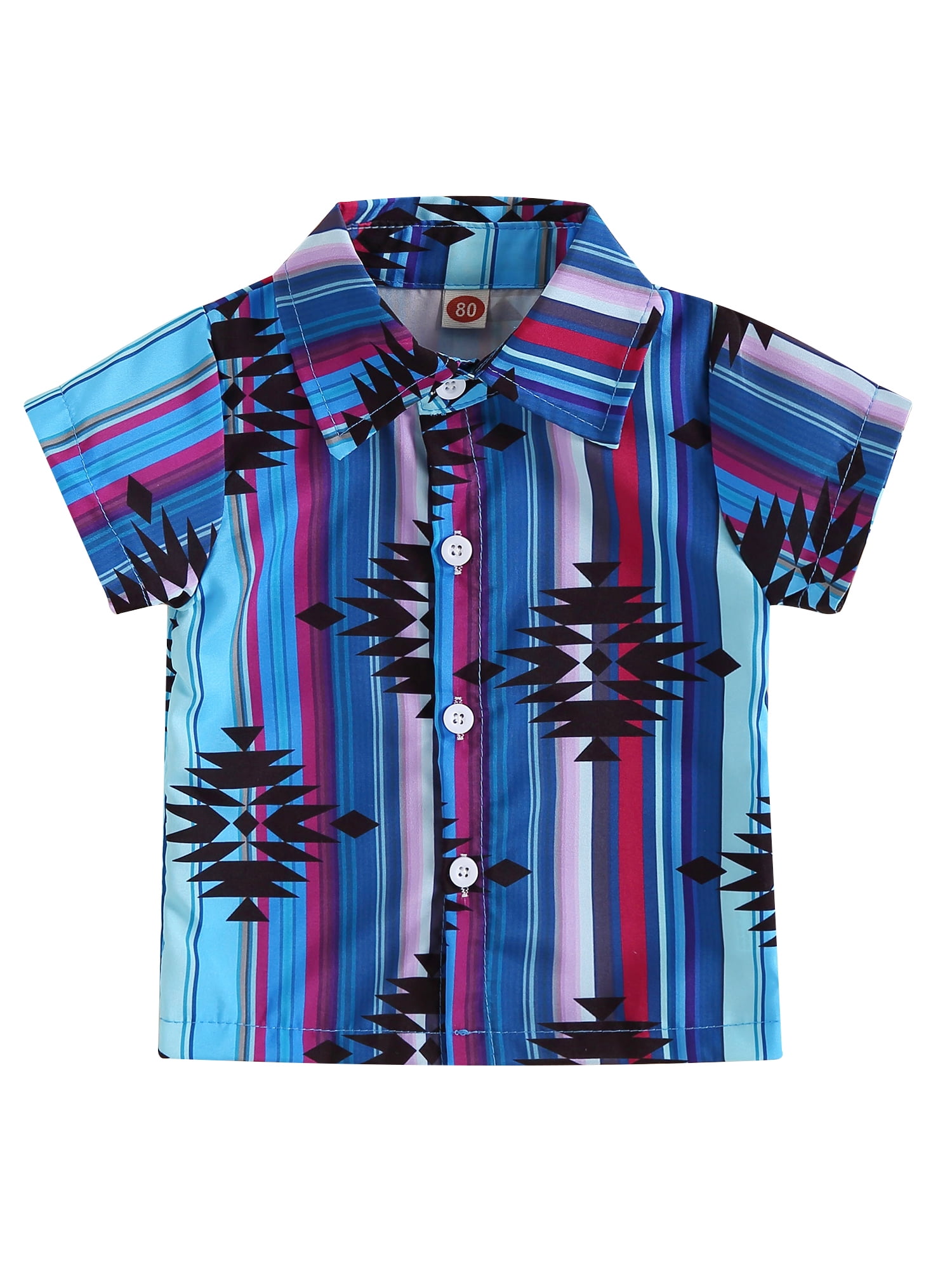 Huakaishijie Baby Boy Summer Tshirt Western Short Sleeve Button Up