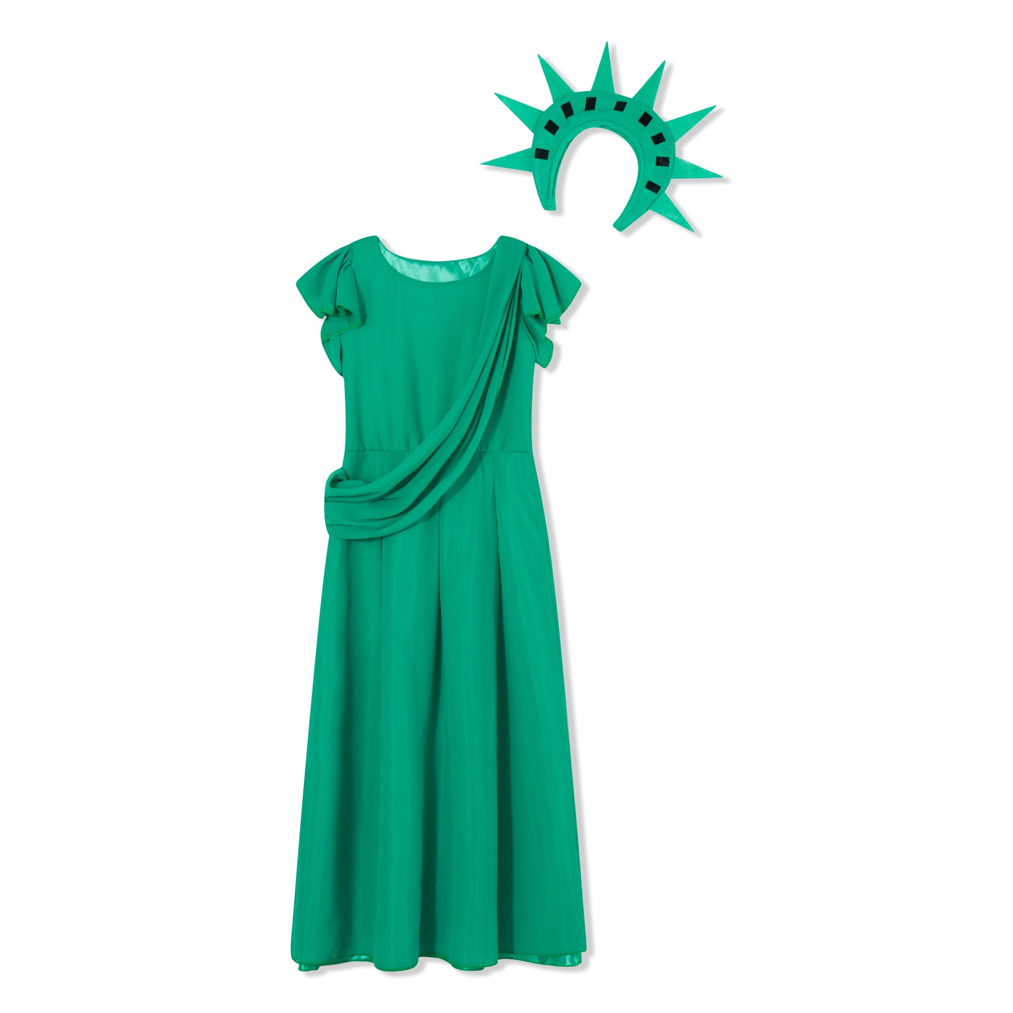 Huakaishijie Child Ancient Greece Costume Green Dress with Headgear