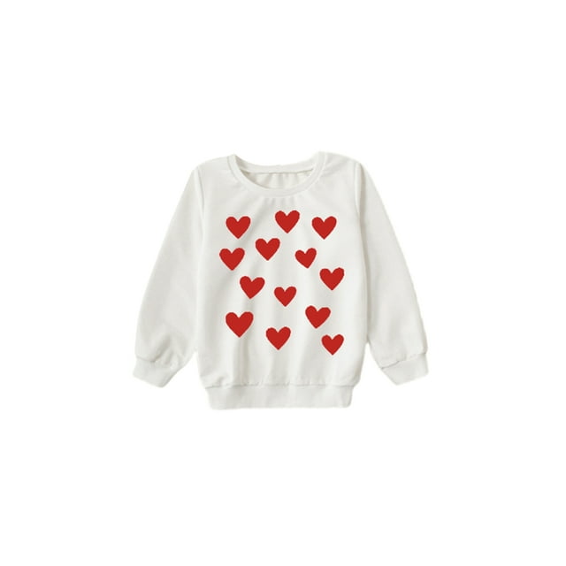Huakaishijie Family Matching Sweatshirt, Valentines Heart Print Round ...