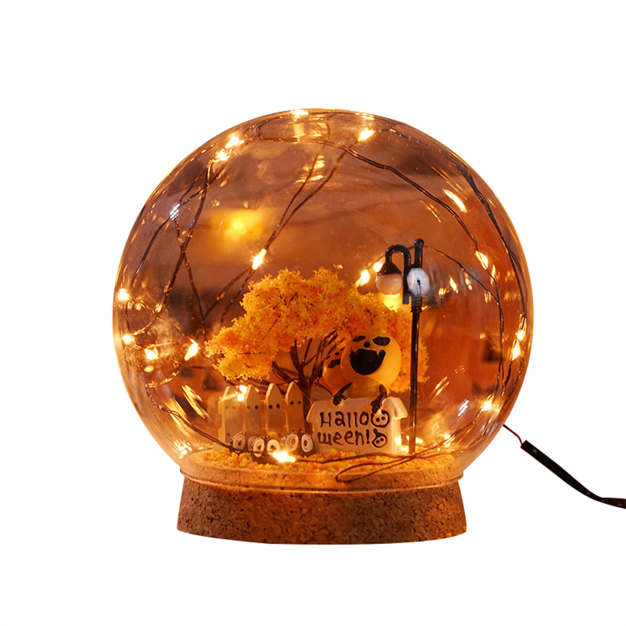 Huakaishijie Halloween Decorations Glass Snow Globe Lights, Light ...