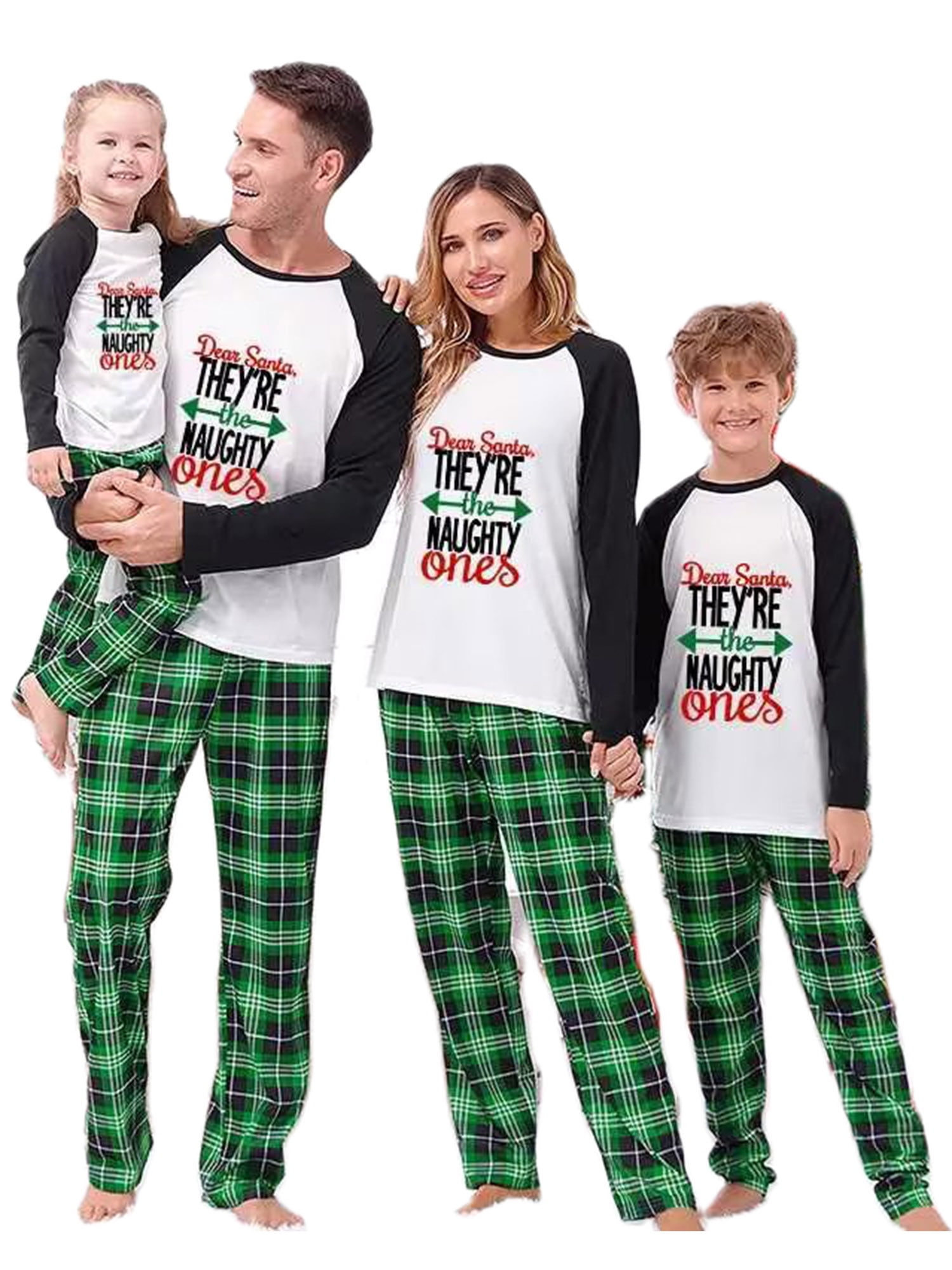 Huakaishijie Matching Family Christmas Pajamas Long Sleeve Letter ...