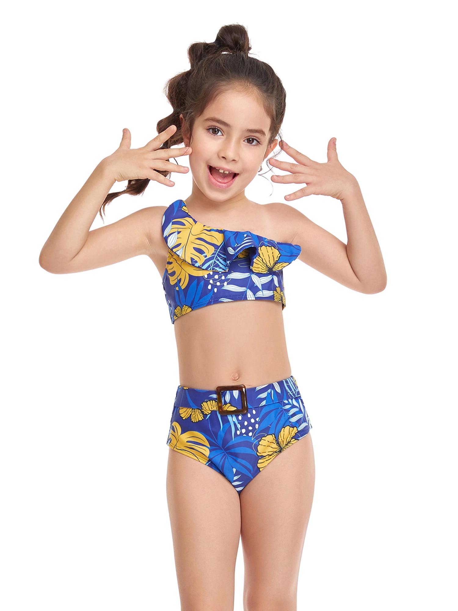 Huakaishijie Women Two-piece Swimwuit,Floral Swimming Tops and Swimwear  Beach Leggings Sets,Size S-XXXL