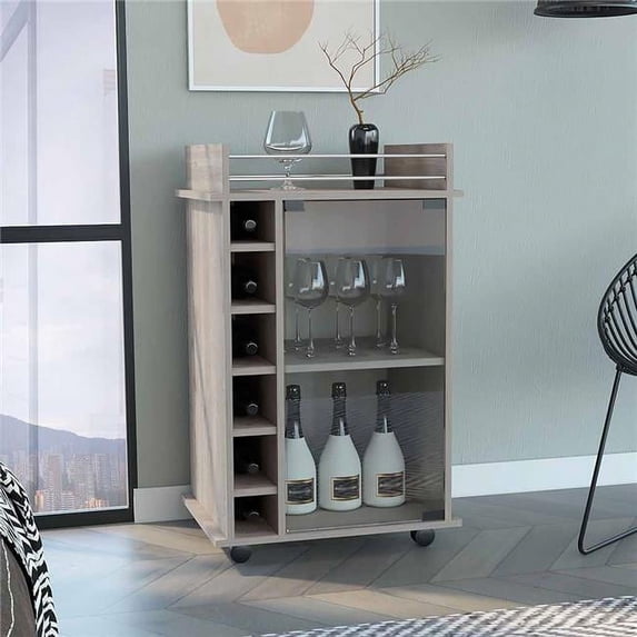 Huali Bar Cart, Light Gray