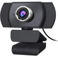 thumbnail image 1 of Hually Webcam with Microphone, Full HD 1080p/15fps Video Calling, USB Plug and Play, Works with Skype, Zoom, FaceTime, Hangouts, PC/Mac/Laptop/Macbook/Tablet - Black, 1 of 5