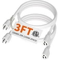 HuanChain 2 Pack of 3Ft White Outdoor Extension Cord 18/3 Gauge