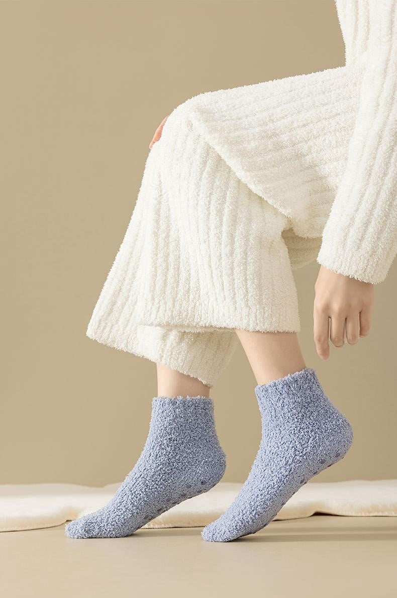 HuanHuanChen Fuzzy Sock for Women Coral Fleece Thick Warm Floor Socks ...