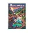 thumbnail image 1 of Huancavelica Peru Vintage City Travel Poster with Thermal Springs And Mountain Views Print Poster, 1 of 8