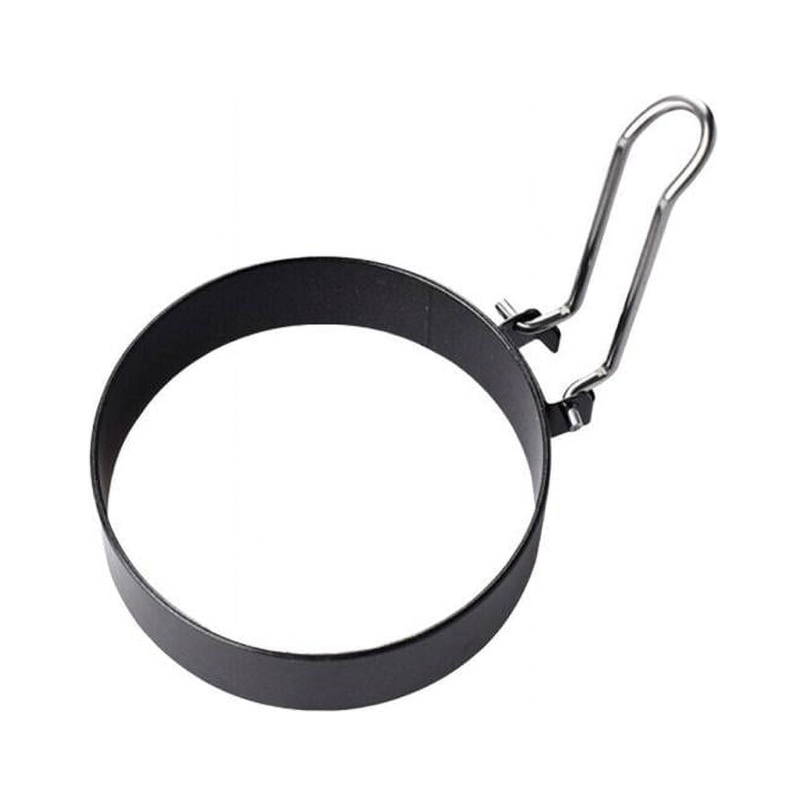 Huang 2 Pcs Metal Egg Baking Rings with Folding Handles Non Stick