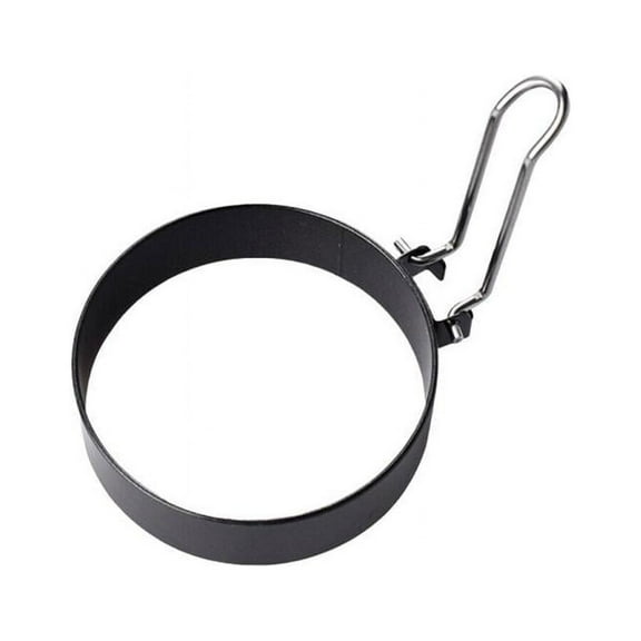 Huang 2 Pcs Metal Egg Baking Rings with Folding Handles Non Stick Thicken Stainless Steel Round Egg Circle Rings Fried Egg Rings Pancake Cooking Omelette Mold K7X4