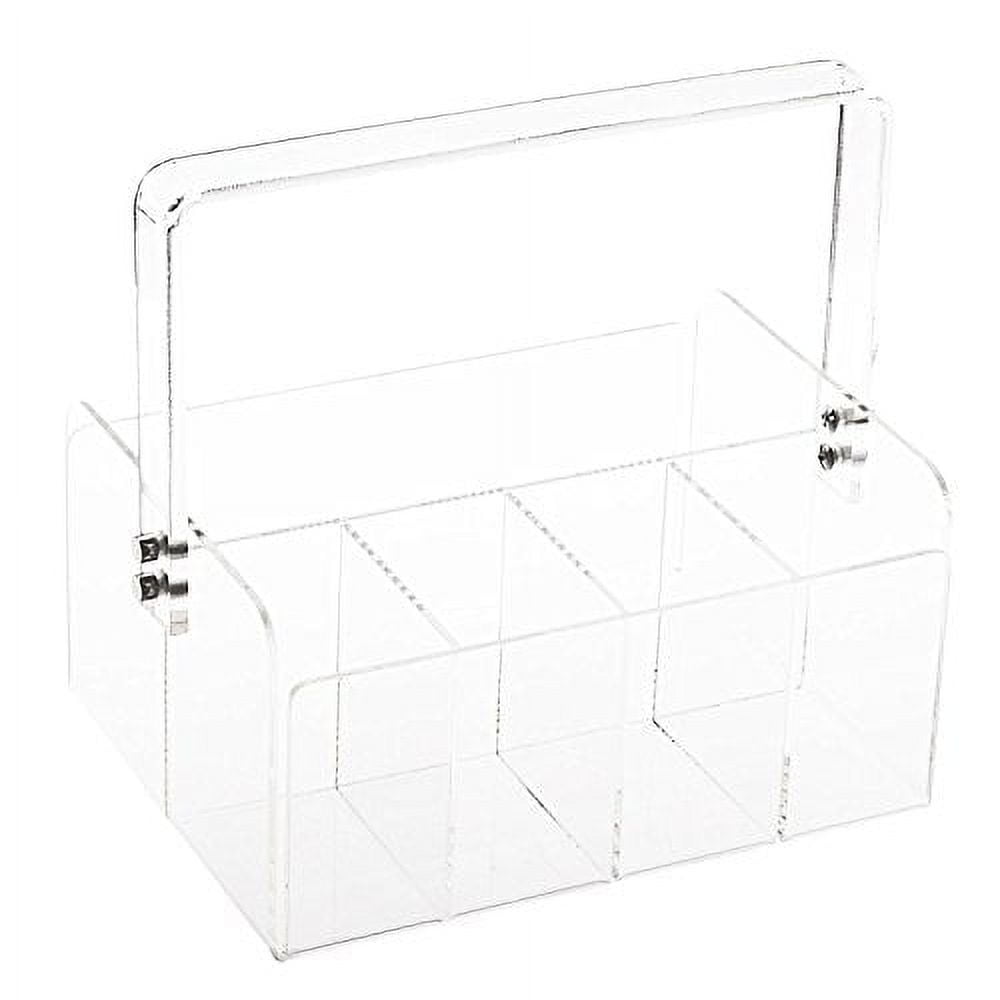 Clear Acrylic 5-Compartment Square Silverware Caddy