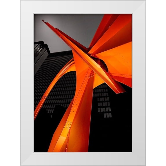Huang, Ivan 24x32 White Modern Wood Framed Museum Art Print Titled - Chicago Flamingo