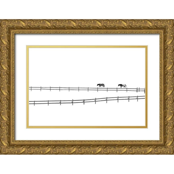 Huang, Ivan 32x23 Gold Ornate Wood Framed with Double Matting Museum Art Print Titled - A Couple