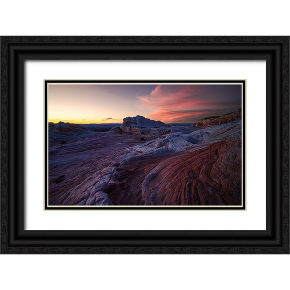 Huang, Johnson 24x17 Black Ornate Wood Framed with Double Matting Museum Art Print Titled - White Pocket In Arizona
