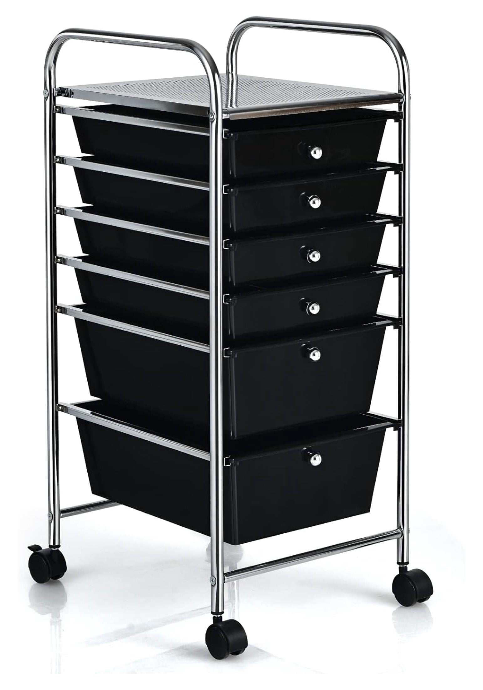 Wood Rolling Craft Storage Cabinet 6 Drawers Lightweight Home Office Cart Organizer