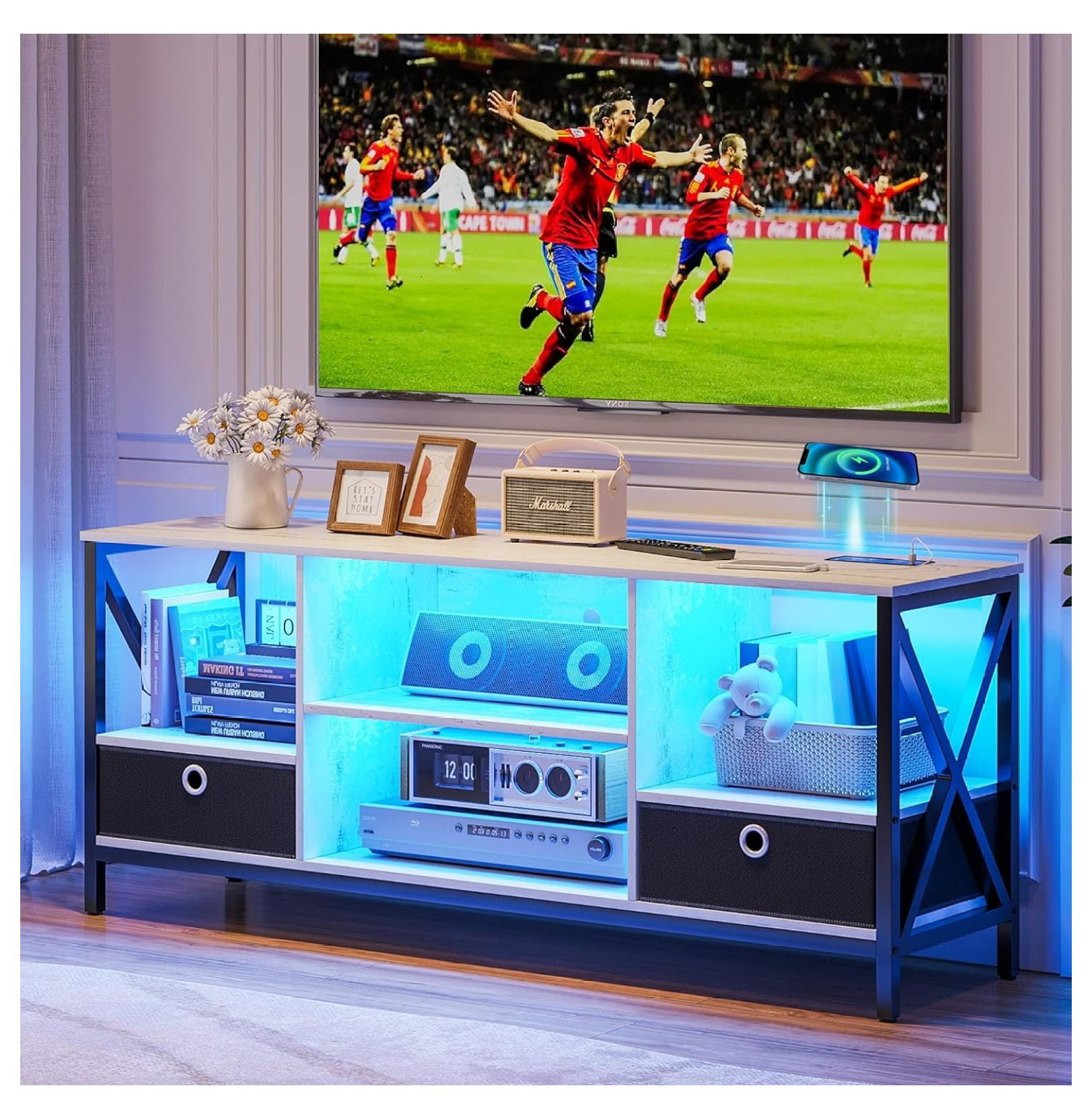 Huang zhong wen LED TV Stand for 65 inch TV, Smart Entertainment Center ...