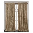thumbnail image 1 of Huang zhong wen Lux Tan Crushed Velvet Curtains 2 Panel Set - 84 inches Long Room Darkening Luxury Distressed Velvet Rod Pocket Window Drapes for Living Room Bedroom 50" W x 84" L, 1 of 9