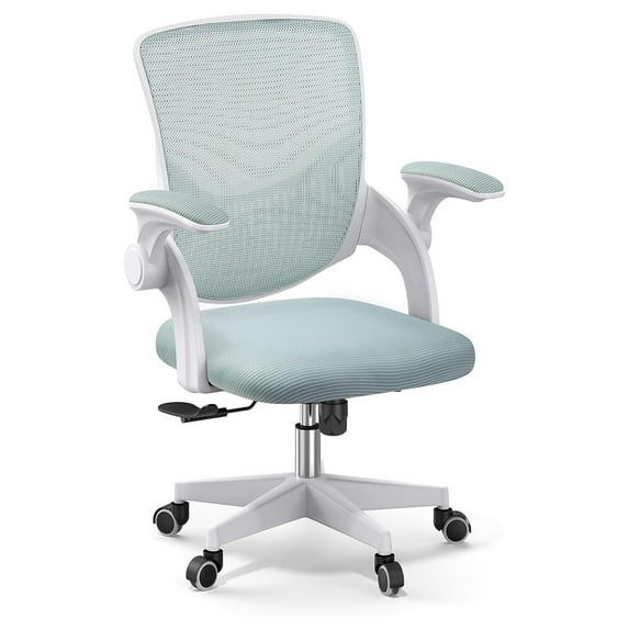 Huang zhong wen Mesh Office Desk Chair with Adjustable Height and Swivel, -Back with -up Armrests and Lumber Support, Light Green (Premium, Green)