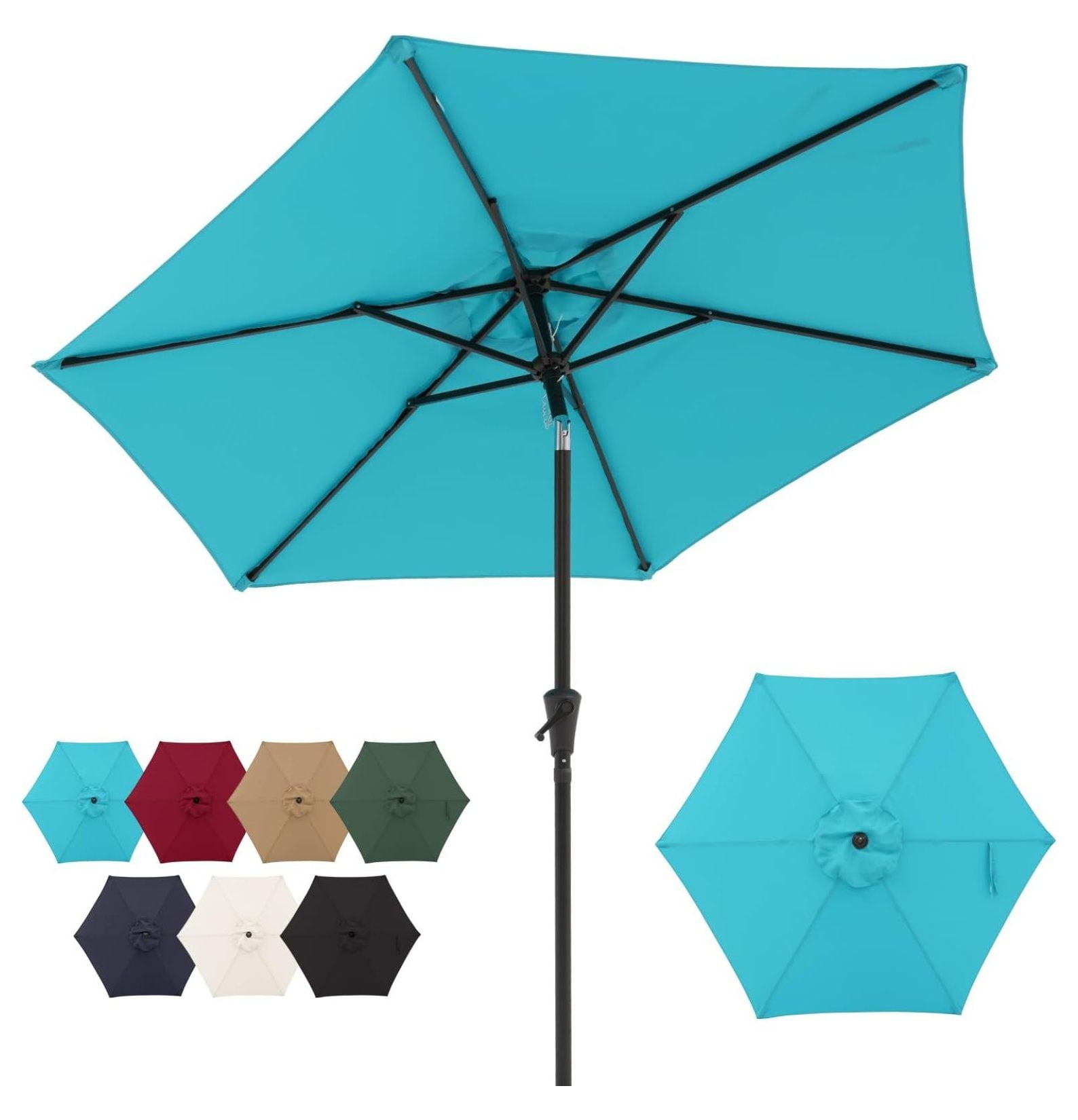 Huang zhong wen Patio Umbrella 7.5ft Outdoor Table Market Umbrella with