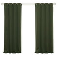 thumbnail image 1 of Huang zhong wen Premium Flame Retardant Thermal Insulated Fire Retardant Blackout Curtain - Antique Bronze Grommet Top - Moss - 52" W x 96" L - (2 Panel), 1 of 9