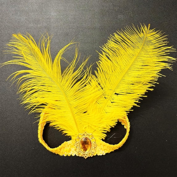 HuangHuanChen 1920s Flapper Headbands, Women Roaring 20s Hair Flapper Headpiece, Sparkling Sequin Head Band, Elastic Vintage Rhinestone Headpieces for Carnivals, Retro Parties, Themed Events Yellow