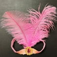 thumbnail image 1 of HuangHuanChen 1920s Flapper Headbands, Women Roaring 20s Hair Flapper Headpiece, Sparkling Sequin Head Band, Elastic Vintage Rhinestone Headpieces for Carnivals, Retro Parties, Themed Events Pink, 1 of 5