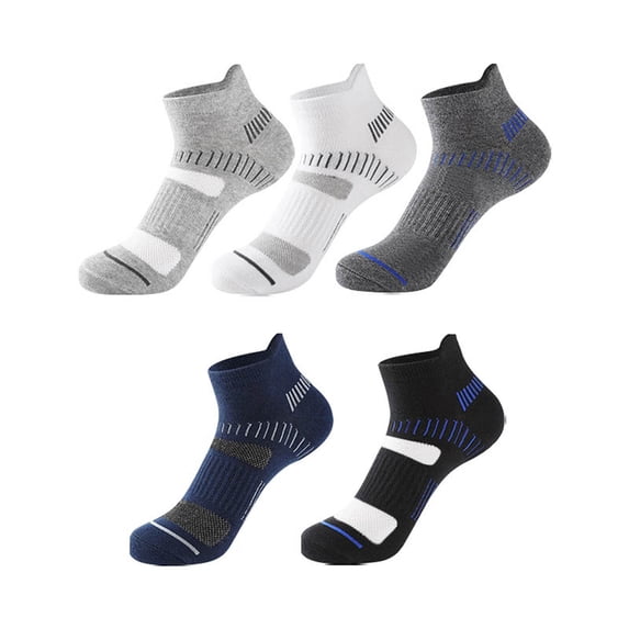 HuangHuanChen 5 Pairs Ankle Socks for Women Athletic Cushioned Anti-Blister Running Ankle Socks Basketball Socks Color Short Socks No Show Socks Casual Breathable Bulk for Sport Colorful One Size
