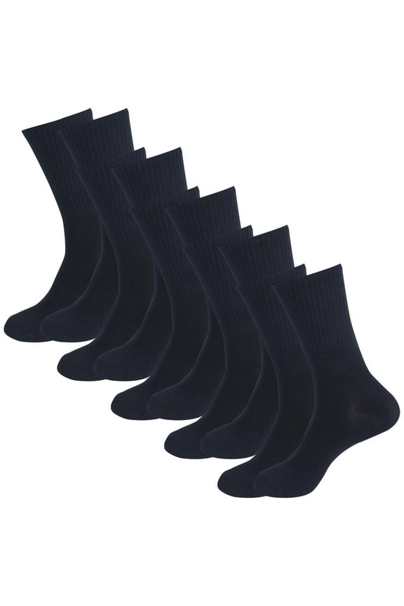 5 Pairs Mens Cotton Socks Compression Stockings Sports Socks Solid Color Stockings Navy
