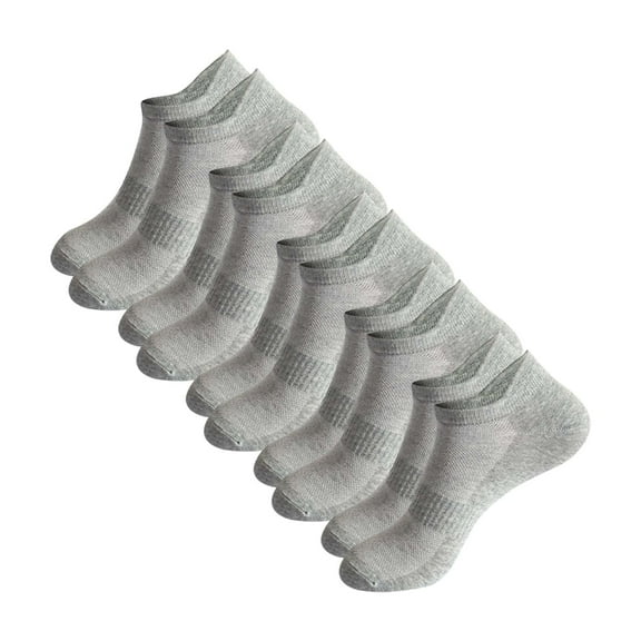 HuangHuanChen 5 Pairs Mesh Socks Thin Sweat Socks Sports Short Socks Solid Color Boat Socks Grey