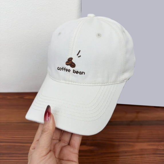 HuangHuanChen Baseball Cap For Men Women Embroidery Coffee Pattern Visor Cap Versatile Slimming Baseball Cap Fashion Sun Hat