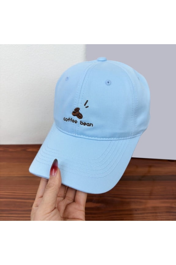 Baseball Cap For Men Women Embroidery Coffee Pattern Visor Cap Versatile Slimming Baseball Cap Fashion Sun Hat