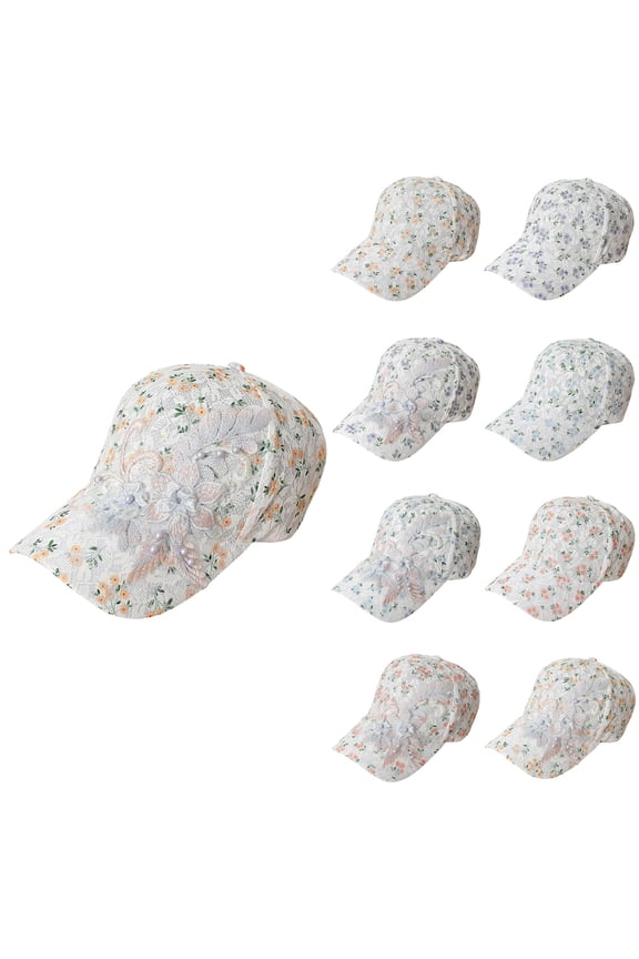 Baseball Cap for Women Summer Lace Style Mesh Back Sun Hat Running Cap Trucker Hats Womens Hat Trendy Creativity Flowers Baseball Cap Purple One Size