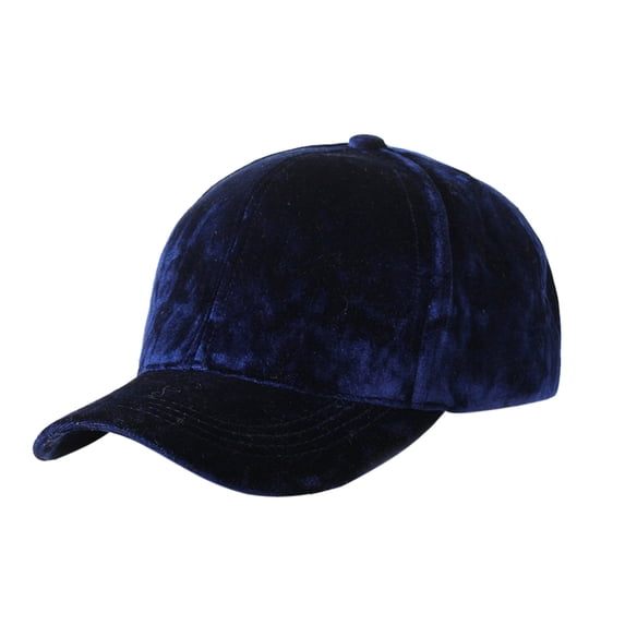 HuangHuanChen Baseball Cap for Women Men Summer Casual Solid Color Velvet Baseball Caps Adjustable Hat Visors Caps Club Party Navy