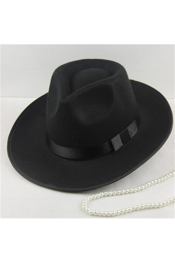 Big Wide Brim Fedora Hats Unisex Western Suede Hat Panama Outdoor Hats Black