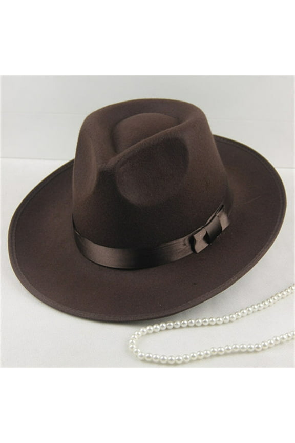 Big Wide Brim Fedora Hats Unisex Western Suede Hat Panama Outdoor Hats Coffee