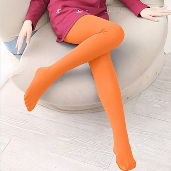 HuangHuanChen Candy Color Elastic Womens Tights Pantyhose Ballet Long Dance Leggings Hosiery Stockings Womens Pantyhose Tights Orange