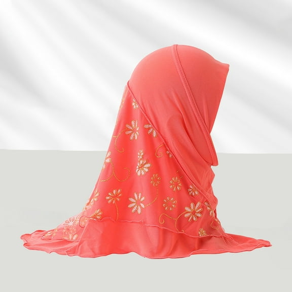 HuangHuanChen Cheers US Girls/Children Hijab Scarf Headscarf Wrap Muslim Amira Watermelon Red