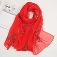 thumbnail image 1 of HuangHuanChen Chiffon Scarf for Women Embroidery Chiffon Lightweight Fashion Summer Fall Scarf Wrap Shawl For Women Scarf for Women, 1 of 2