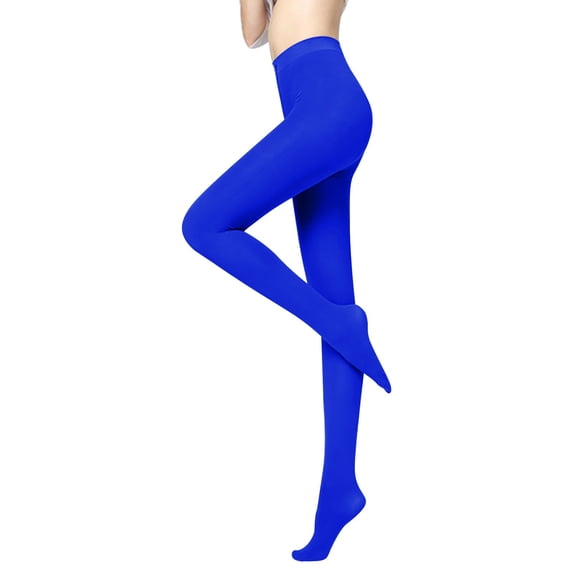 HuangHuanChen Compression Socks for Women Fleece Lined Velvet Leggings Super Stretchy Soft Thermal Skinny Base Layer Pants High Waist Warm Tights for Daily Casual Outfits Blue