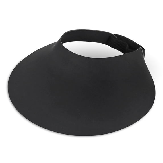 HuangHuanChen Enlarged Brim Sun Visors for Women Beach Hat Foldable Straw Visor Hat Ponytail Summer Packable UPF 50+ Sunshade Hat Sun Protection Hat Black One Size