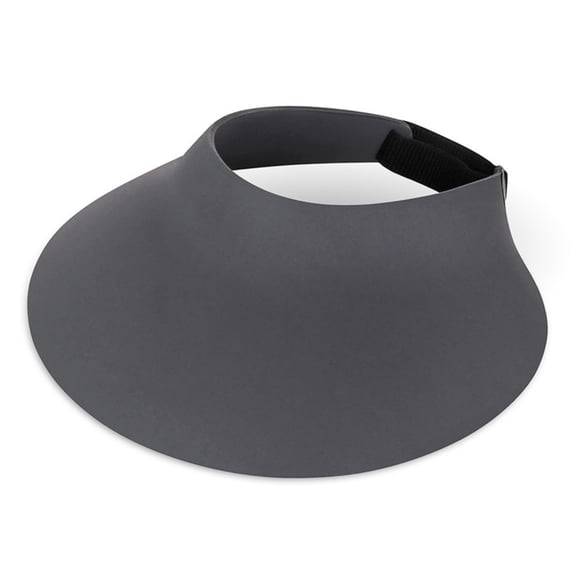 HuangHuanChen Enlarged Brim Sun Visors for Women Beach Hat Foldable Straw Visor Hat Ponytail Summer Packable UPF 50+ Sunshade Hat Sun Protection Hat Dark Gray One Size