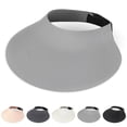 thumbnail image 1 of HuangHuanChen Enlarged Brim Sun Visors for Women Beach Hat Foldable Straw Visor Hat Ponytail Summer Packable UPF 50+ Sunshade Hat Sun Protection Hat Pink One Size, 1 of 4