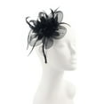 thumbnail image 1 of HuangHuanChen Fascinators for Women Fascinator Church Hat with Clip for Cocktail Wedding Tea Party Hats for Women Wedding Party Cap Black, 1 of 4