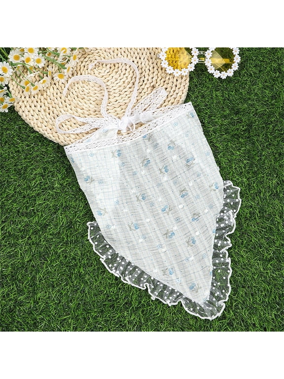 Headbands For Women Bandanas Head Scarf Women Lace Hair Scarf Bandana Headband Cute Head Kerchief Head Wrap Summer Accessories For Teen Young Women Sky Blue One Size