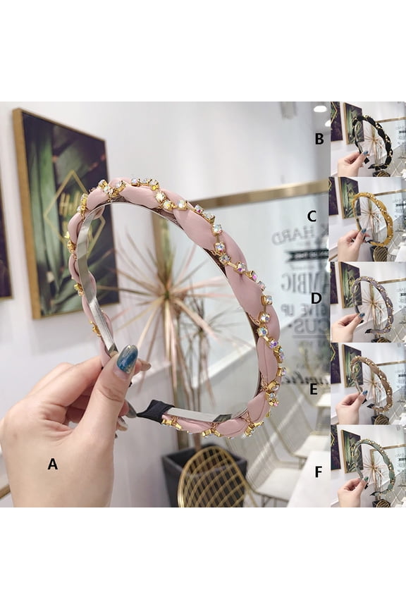 Headbands for Women Fashion Hair bands Thin Hair Hoops Crystal Headband Head Wrap Hair Band Fabric Hairbands with Tooth Non Slip Hairhoop Accesorries C One Size