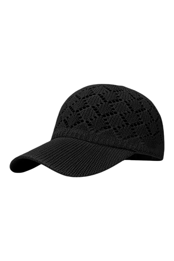 Hollow Breathable Baseball Cap Womens Mens Lightweight Sun Shading And Sunscreen Sun Hat Fashion Slim Face Casual Outdoor UV Protection Adjustable Trucker Hat Black One Size